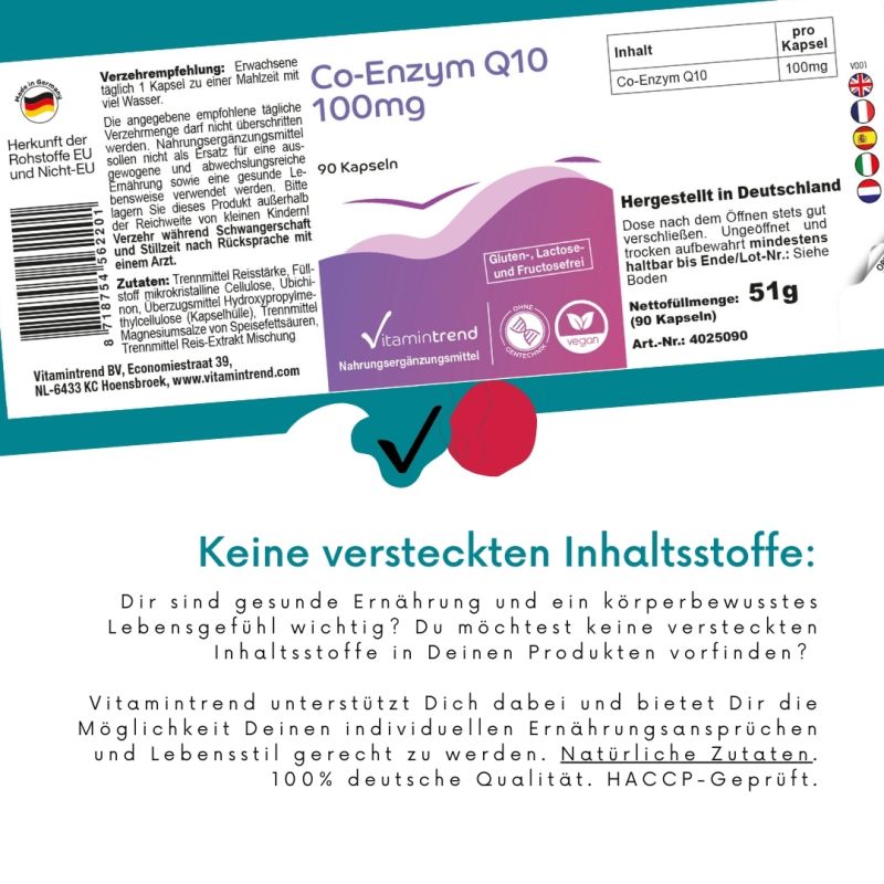 Co-enzym Q10 100 mg - 90 kapsler