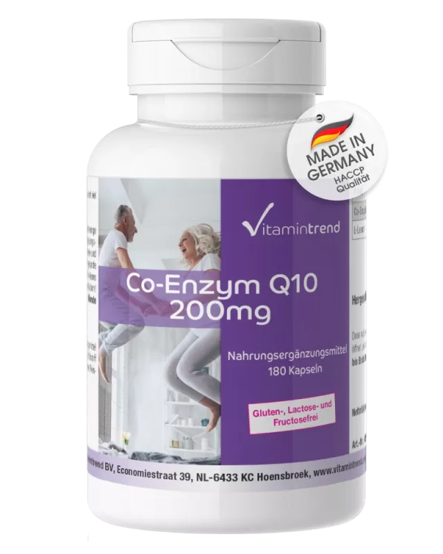 Coenzym Q10 200 mg - 180 Kapsler - Vegansk - Høj dosis