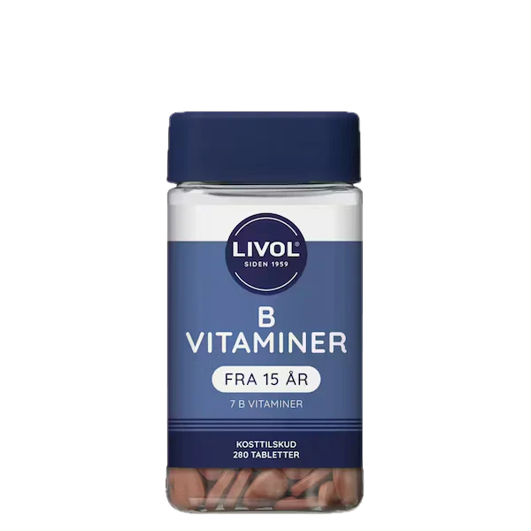 B-kompleks, 7 B-vitaminer, 280 tabletter, Livol