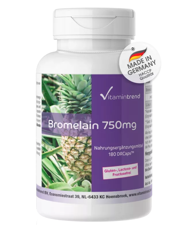 Bromelain 750mg - vegansk - 180 kapsler