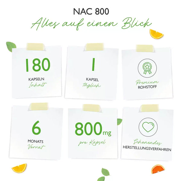 Nac-N-Acetyl L-cystein, 800 mg, 240 vaganske kapsler