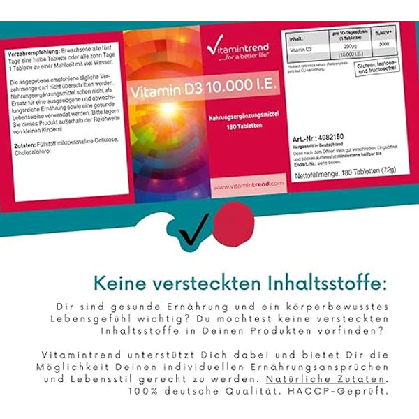 Vitamin D3 10000 I.E. Depot - 180 tabletter