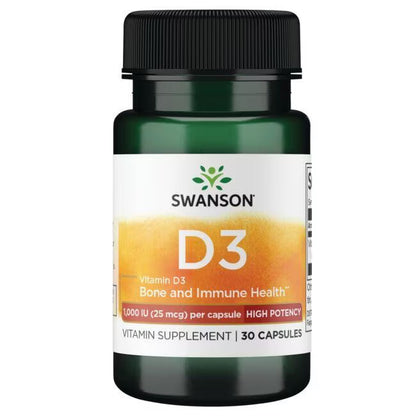 D3 - High-Performance Vitamin  - Swanson - 1,000 IU 30 Caps