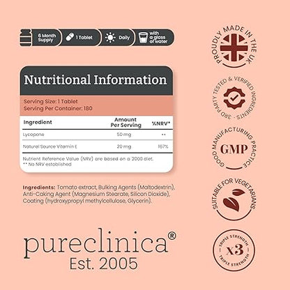 Lycopen 50 mg -  180 tabletter - 300 % stærkere end primære mærker ( MAX 1 PR. ORDRE )