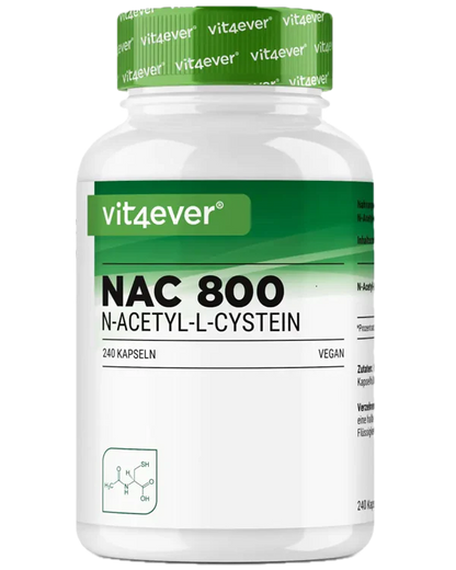 Nac-N-Acetyl L-cystein, 800 mg, 240 vaganske kapsler