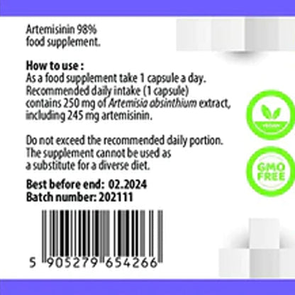 Artemisinin ekstrakt af artemisia 250 mg - 120 kapsler