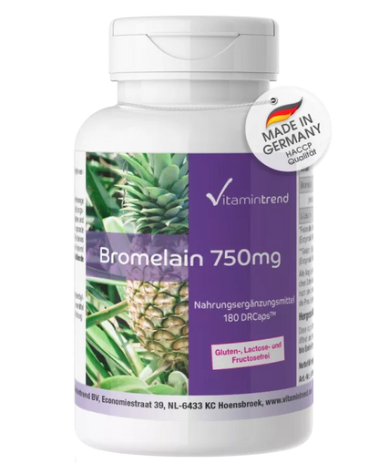 Bromelain 750mg - vegansk - 180 kapsler