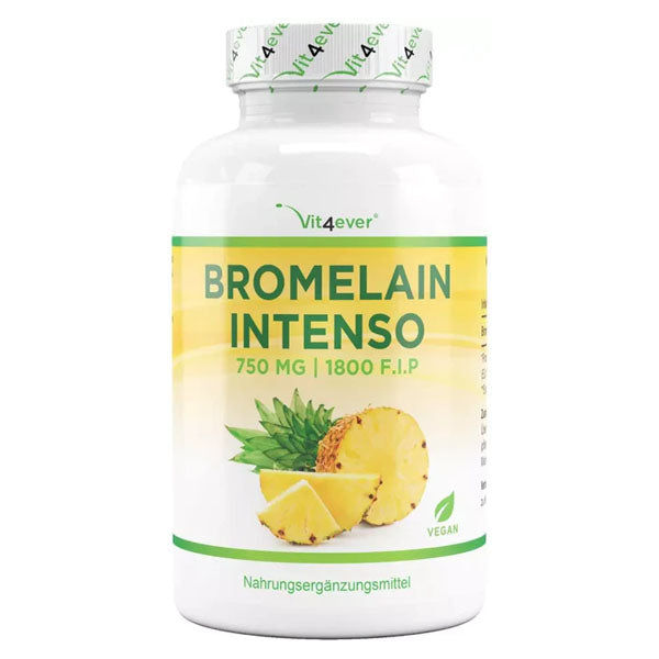 Bromelain Intenso, Ananas, 750 mg (1800 F.I.P), 120 kapsler