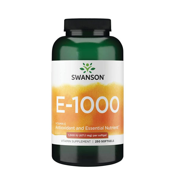 Natural Vitamin E 1000iu 250 softgels ( AS-D- ALPHA TOCOPHERYL ACETATE )