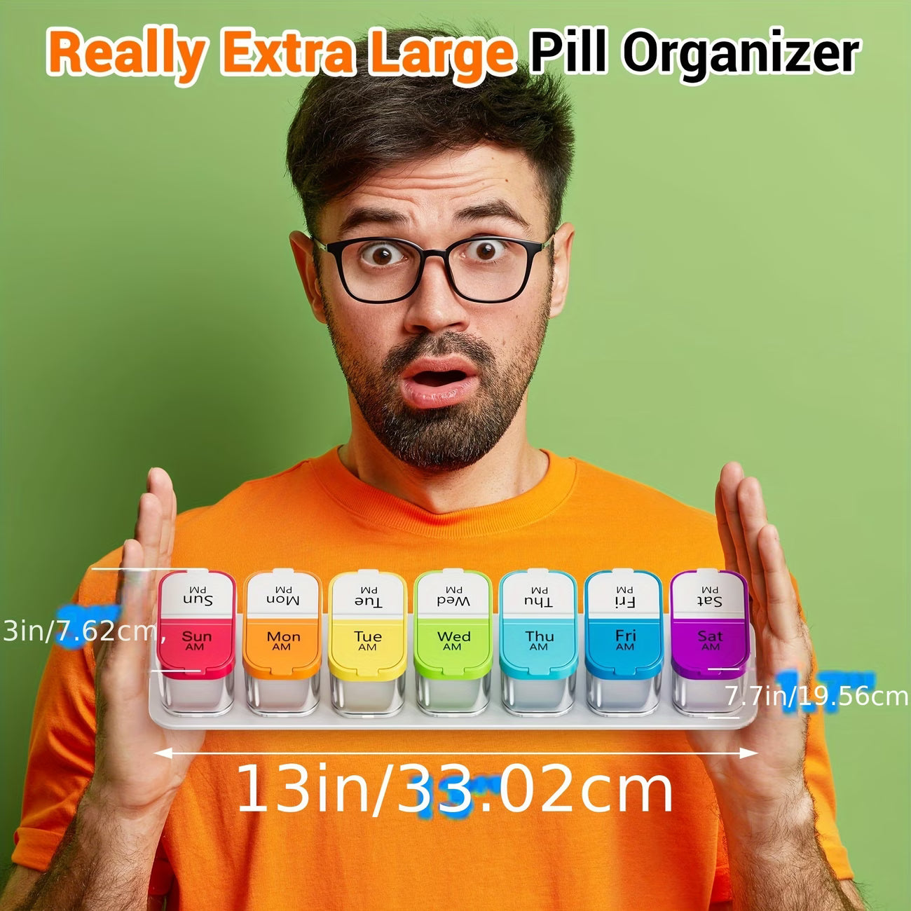 Ekstra Stor Ugentlig Pilleorganisator - XL Daglig Pillekasse (Se video)