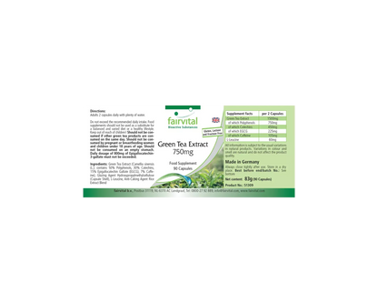 Grøn (Green) Tea Extract 750mg - 90 Capsules