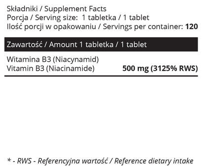 Niacinamide Vitamin B3 500mg