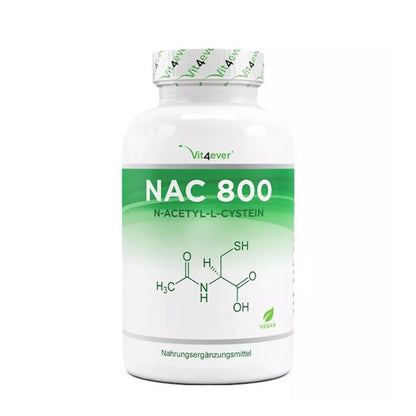 Nac-N-Acetyl L-cystein, 800 mg, 180 vaganske kapsler