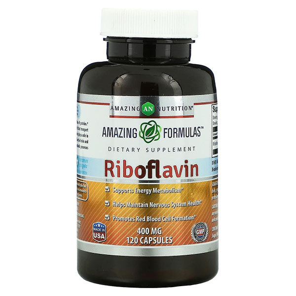 Amazing Nutrition, Riboflavin, 400 mg, 120 Capsules , B2, B vitamin