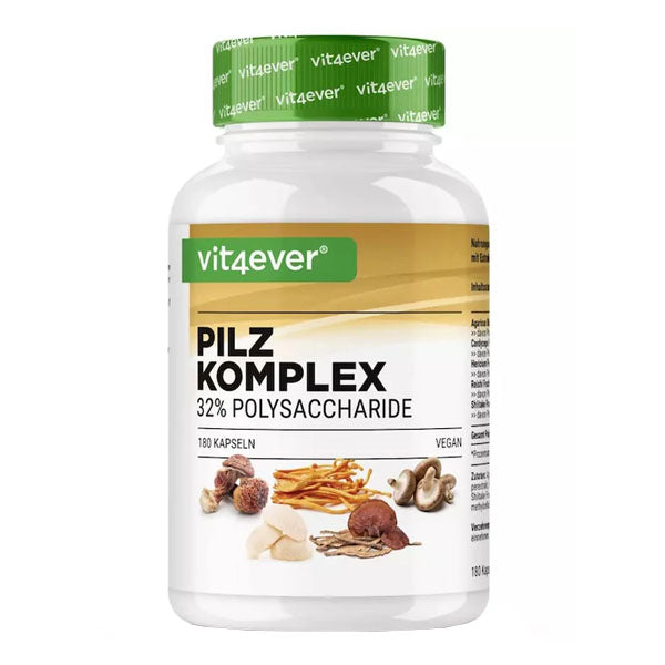 Svampe Pilz Komplex 1500 mg  (32% polysakkarider), 180 kapsler