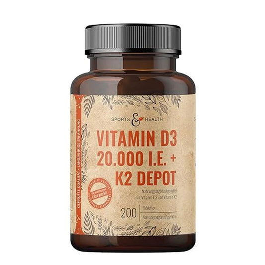 Vitamin D3 20000 Depot - 200 Kapsler - Højdosis Vitamin